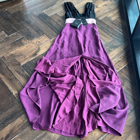 Escada 100% silk made in Slovenia 🇸🇮 size 4(34) purple/black/pink maxi dress - Picture 11 of 16